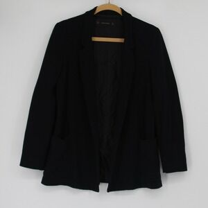 Zara Basic Womens Black Open Front Blazer Jacket Notched Lapel Size XS